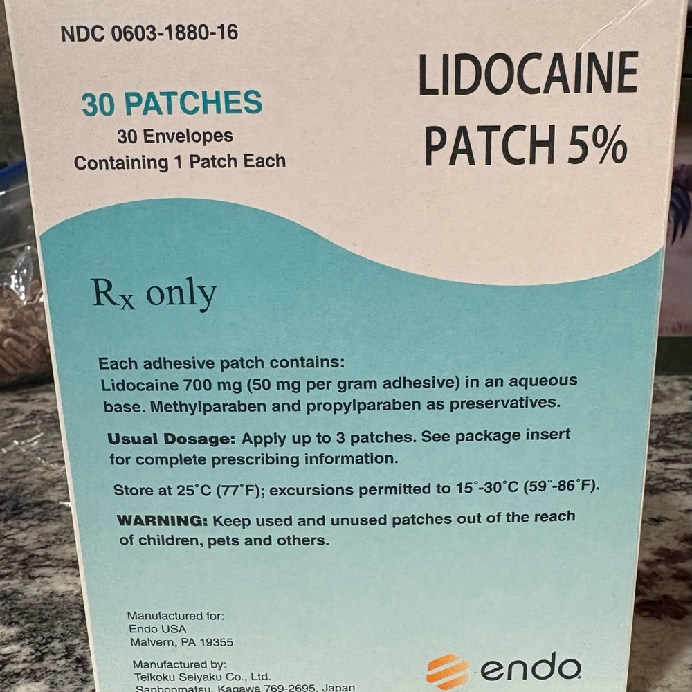 Lidocaine Patch 5% - 30 Patches